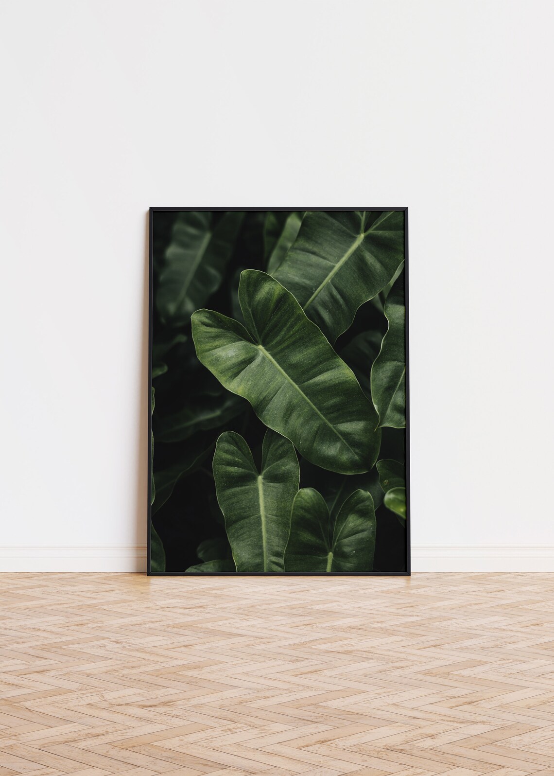 Dark Tropical Jungle Leaves Moody Botanical Photo Art Poster
