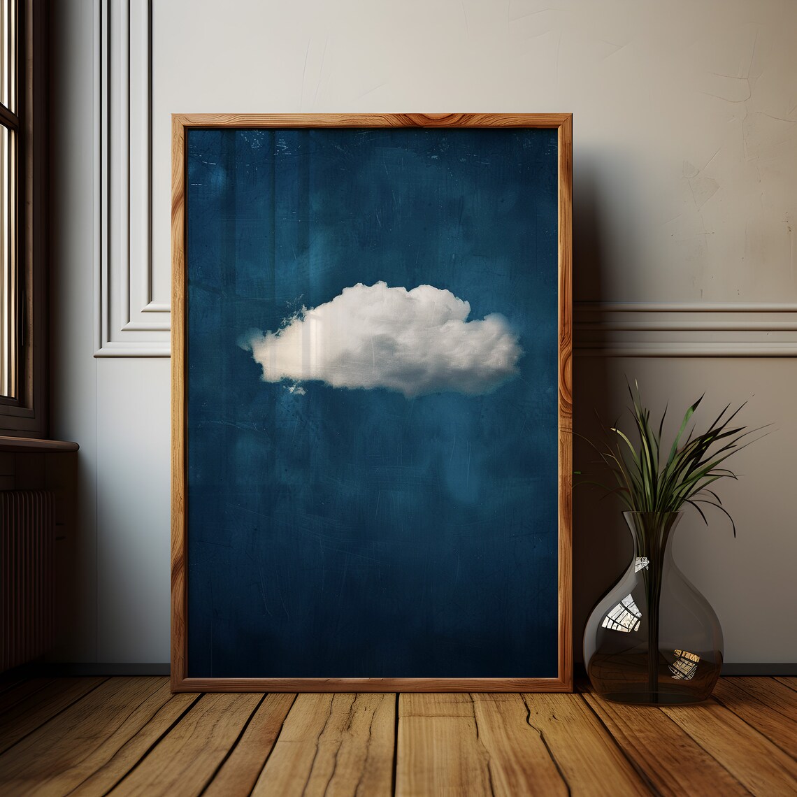 Indigo Cloud Wall Art Print Abstract Blue Sky Design Minimalist Night Sky Decor For Modern Home Interior Unique Housewarming Gift - Image 2