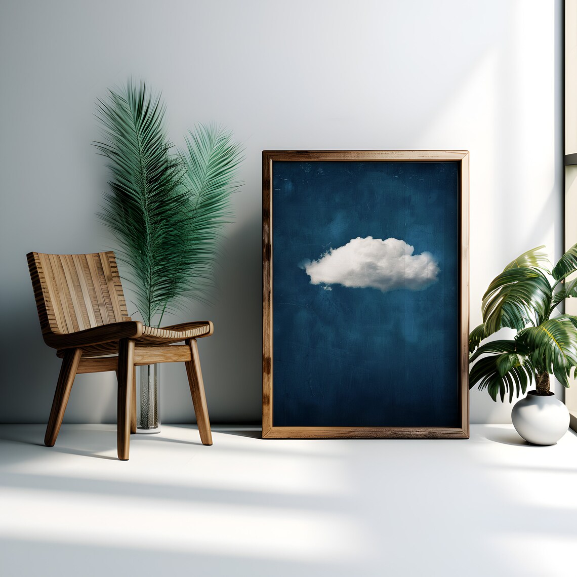 Indigo Cloud Wall Art Print Abstract Blue Sky Design Minimalist Night Sky Decor For Modern Home Interior Unique Housewarming Gift - Image 3
