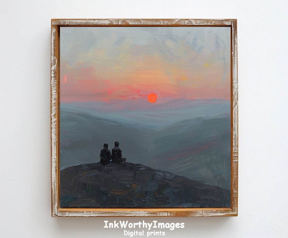 Sunset Contemplation, Serene Mountain View Art Print - Image 6