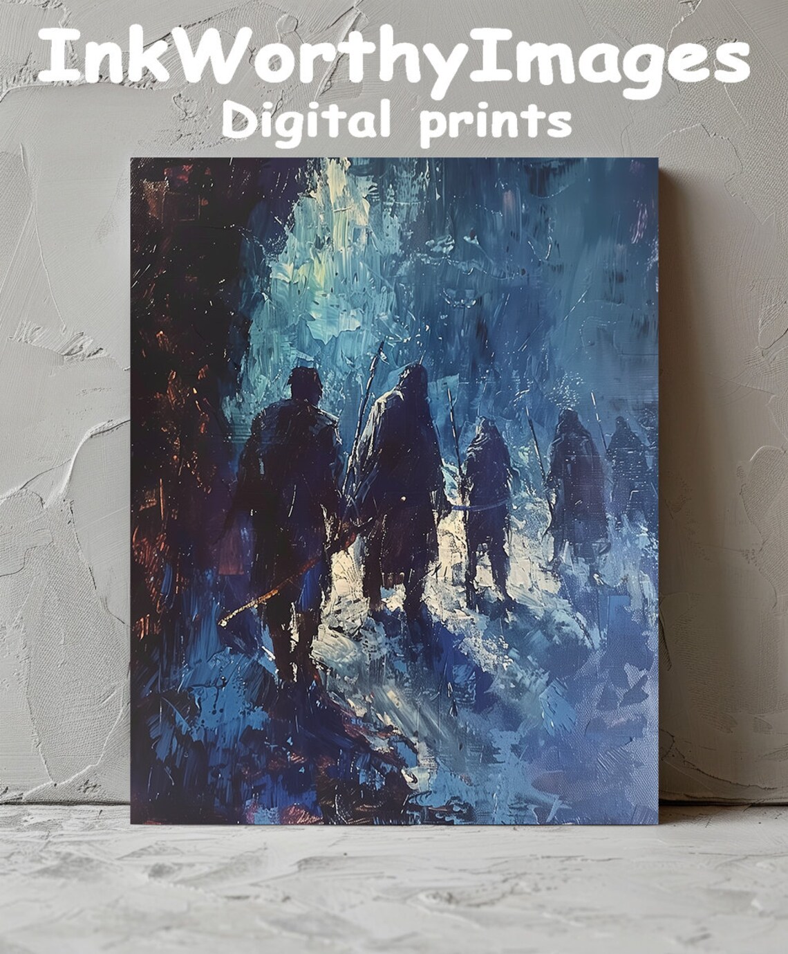 Journey Through The Winter Night, Dark Fantasy Scene Art Print