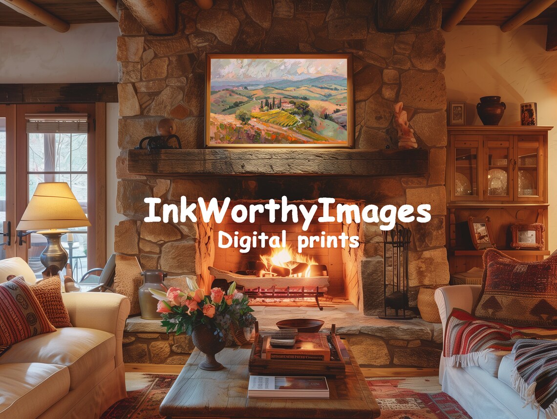 Tuscan Countryside Art Print, Vibrant Landscape Painting - Image 3