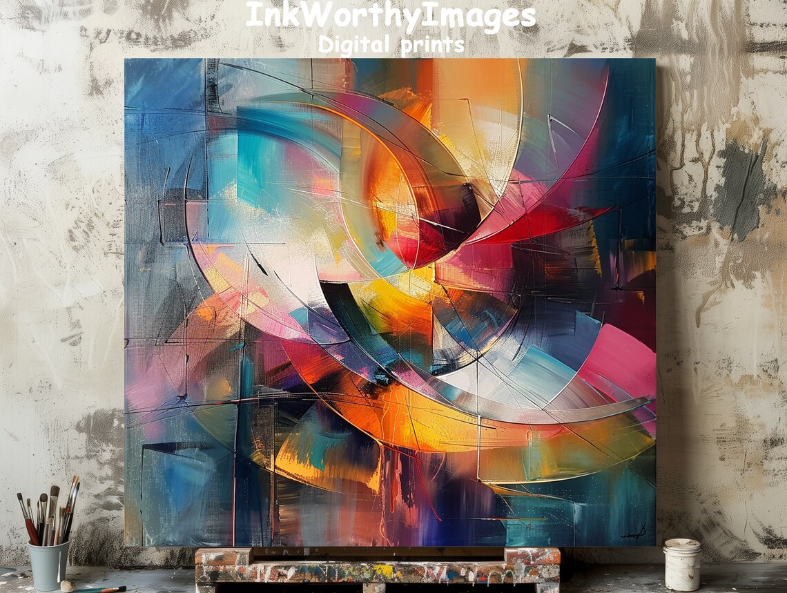 Vibrant Abstract Swirl, Modern Art Decor
