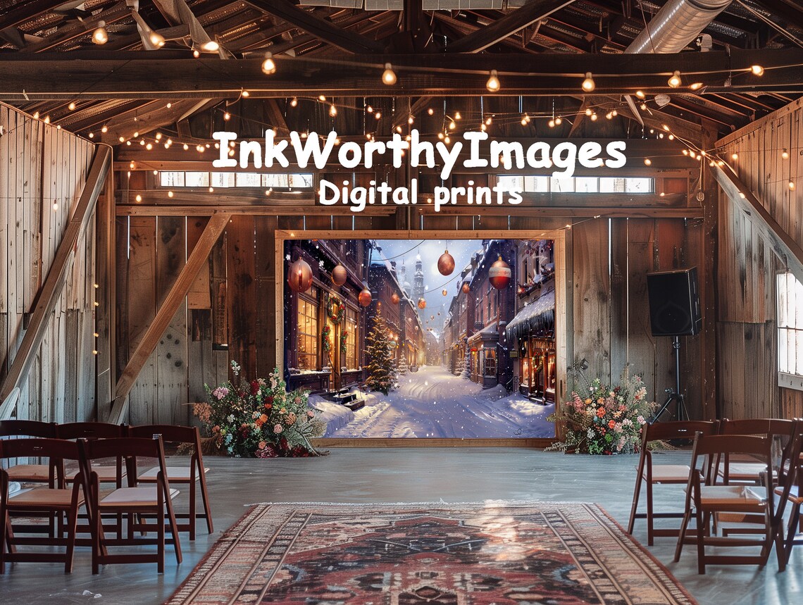 Christmas Market Street, Snowy Winter Wonderland - Image 6
