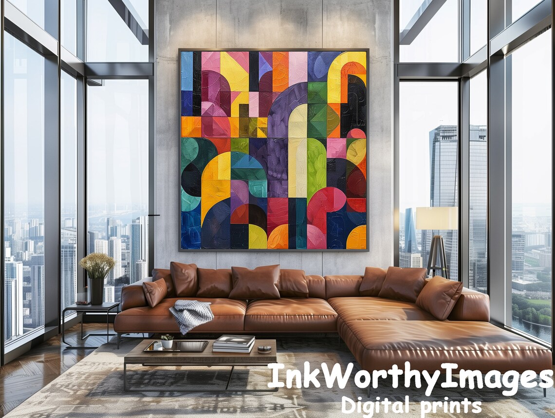 Colorful Geometric Shapes, Abstract Modern Decor - Image 2