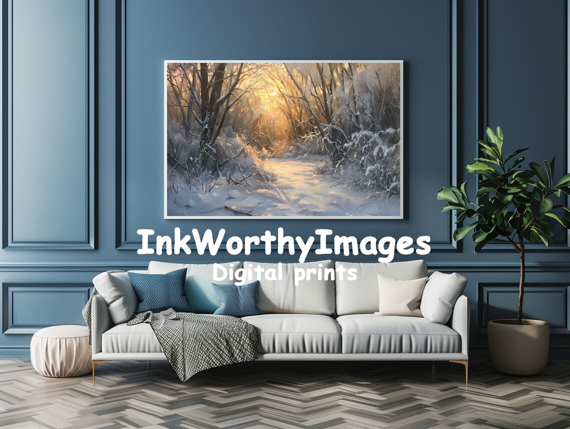 Winter Wonderland Peaceful Snowy Forest Art Print - Image 4