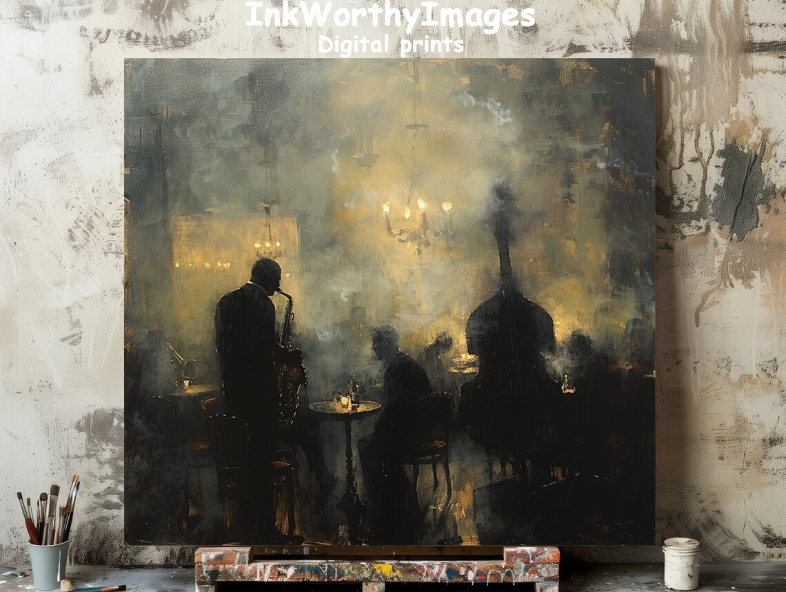 Intimate Jazz Club Scene, Moody Saxophone Player