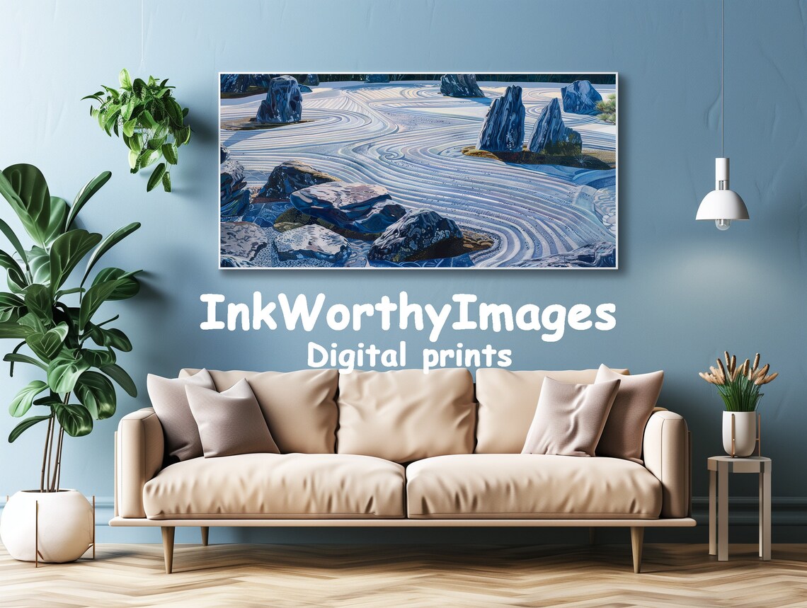 Zen Garden Harmony, Japanese Rock Garden Landscape - Image 4