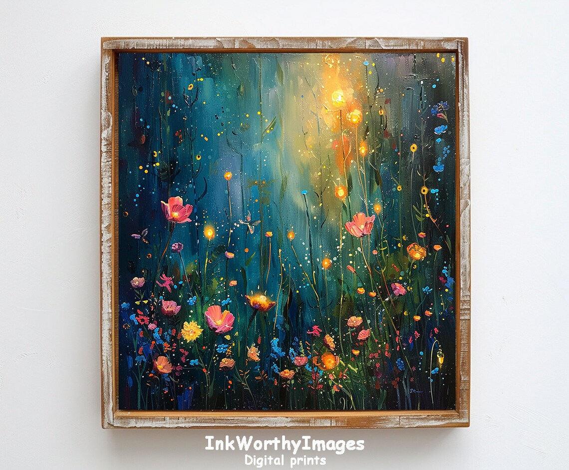 Enchanted Floral Meadow, Magical Garden Art Print - Image 6