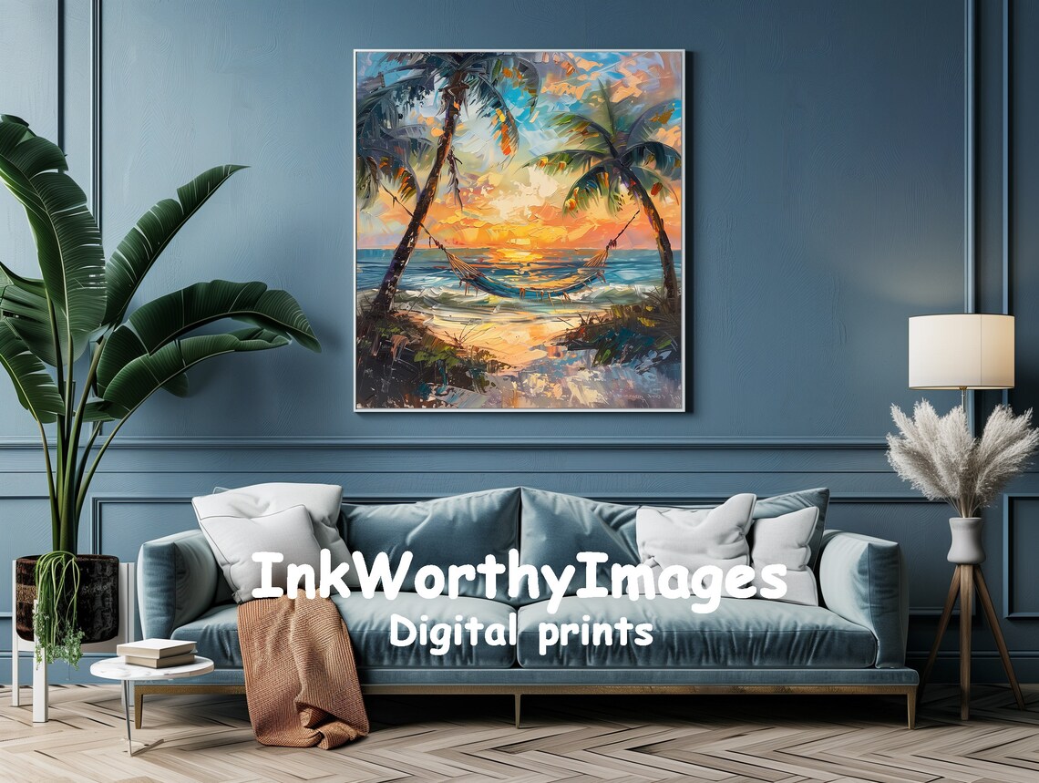 Tropical Beach Sunset, Relaxing Coastal Scene - Image 2