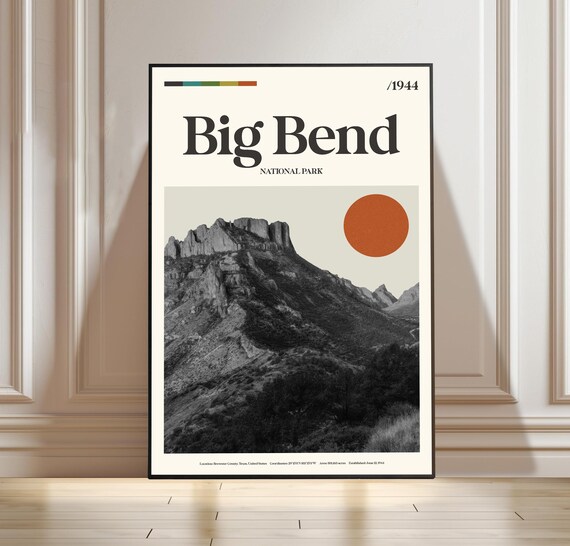 Big Bend National Park Texas Desert 1944 Vintage Travel Poster
