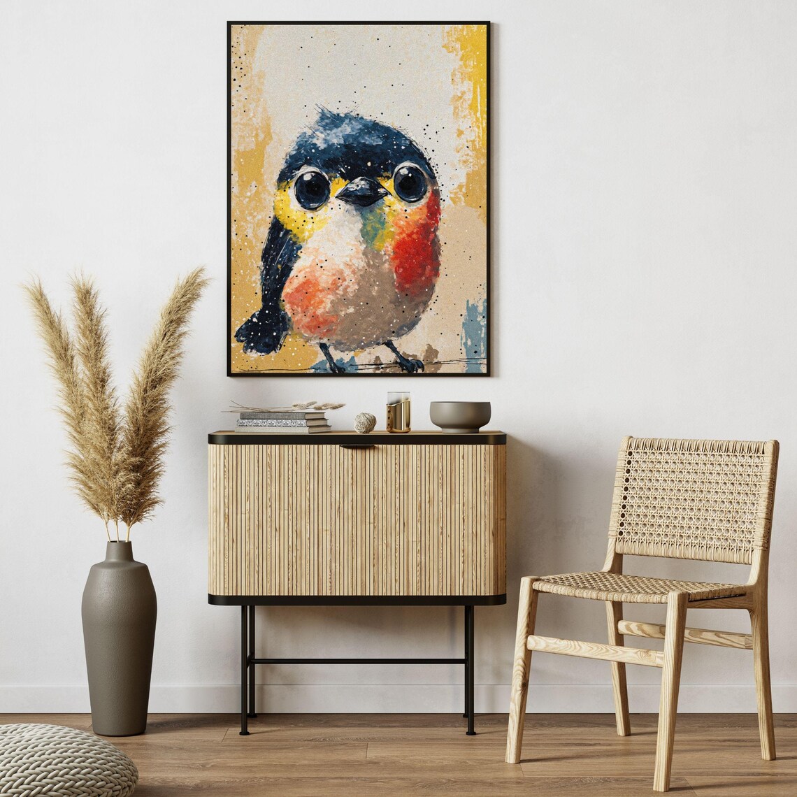 Bulbul Bird Art Print, Stylized Songbird Nursery Decor - Image 3