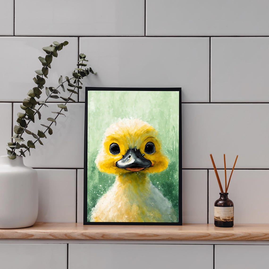 Cute Duckling Painting Art Print Baby Duck Portrait Yellow Duckling Art Kids Room Decor Nursery Wall Art Animal Lover Gift 8x10 24x36 - Image 4