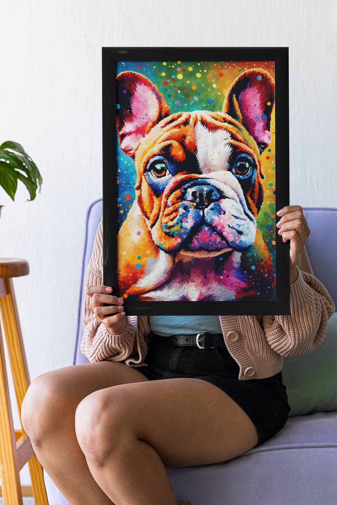 Colorful French Bulldog Wall Art Modern Puppy Dog Print Dog Portrait Dog Lover Gift Cute Dog Pop Art Bulldog Print Dog Art Home Decor - Image 4