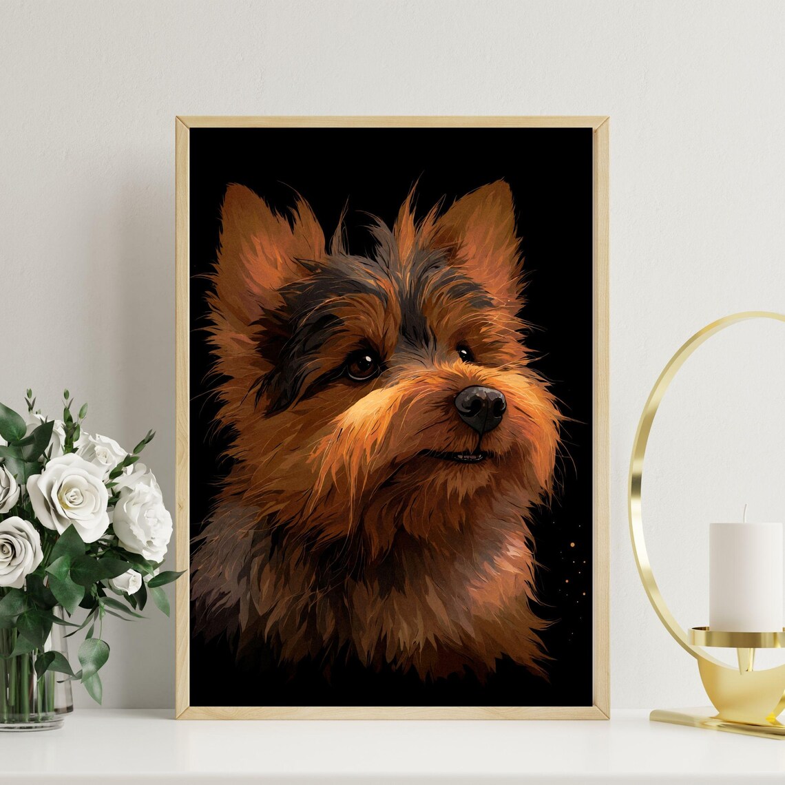 Australian Terrier Portrait Small Loyal Dog Painting Wall Art - Image 6