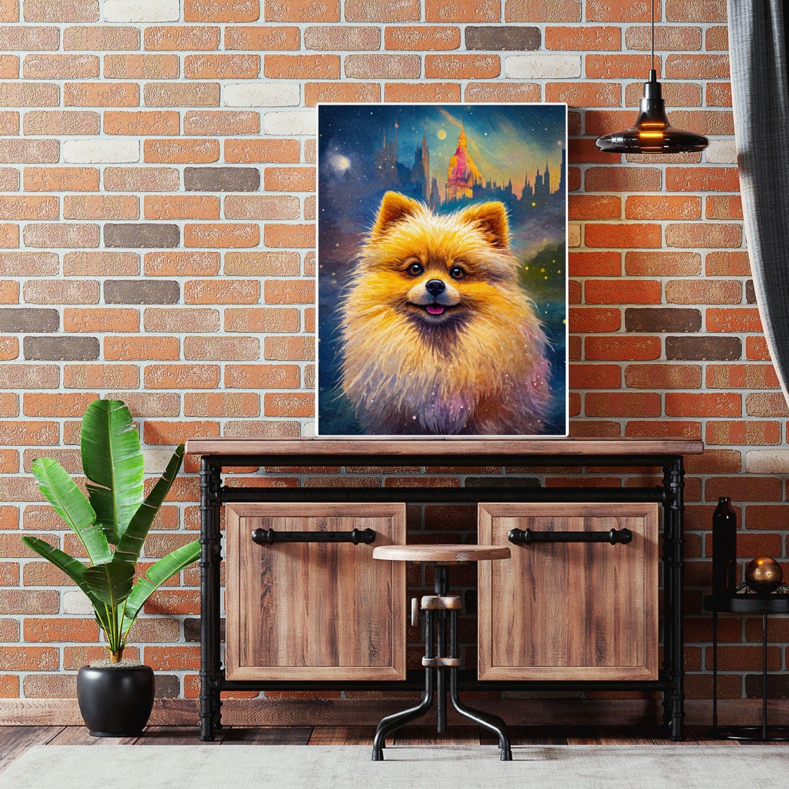 Magical Pomeranian Print Fantasy Castle Dog Portrait Starry Night Art Pom Dog Gift Pet Portrait Spiritual Dog Decor Pet Memorial Art - Image 2