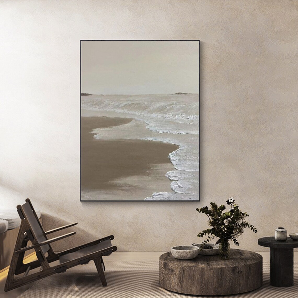 Wave Texture Decor Modern Abstract Landscape Art Print - Image 2
