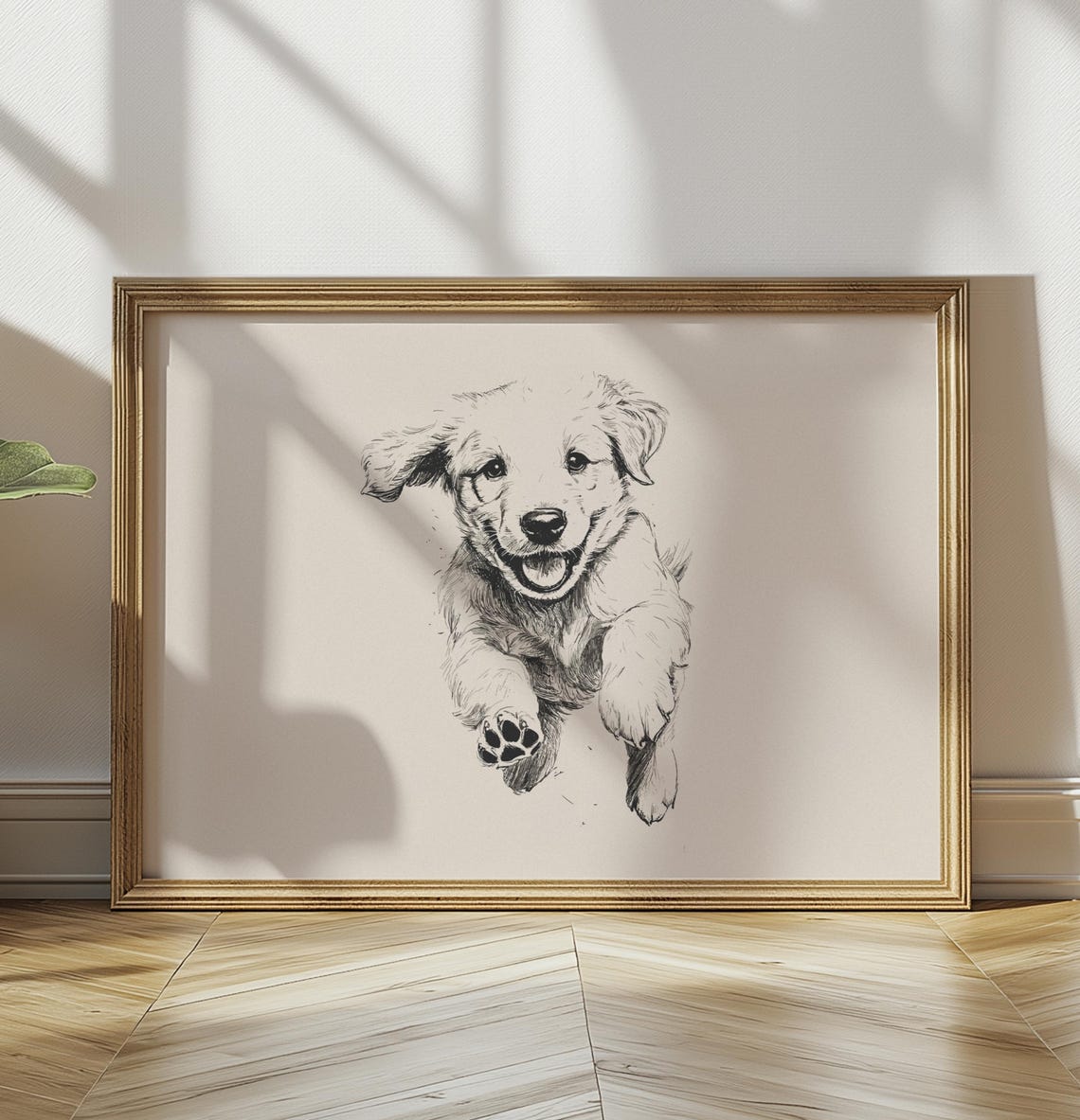 Golden Retriever Puppy Print Nursery Puppy Art Dog Vintage Poster Kids Room Wall Art Puppy Drawing Girl Nursery Art Boy Nursery Decor - Image 3