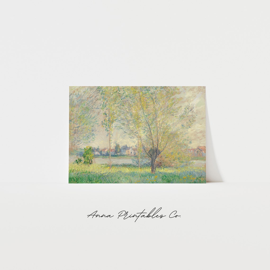 Claude Monet The Willows Painting Antique Impressionist Wall Art Vintage Fine Art Print Victorian Wall Decor