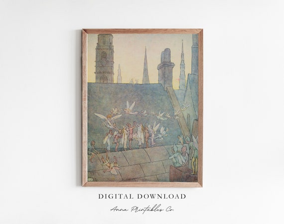 Fairy Dance Antique Storybook Illustration Print