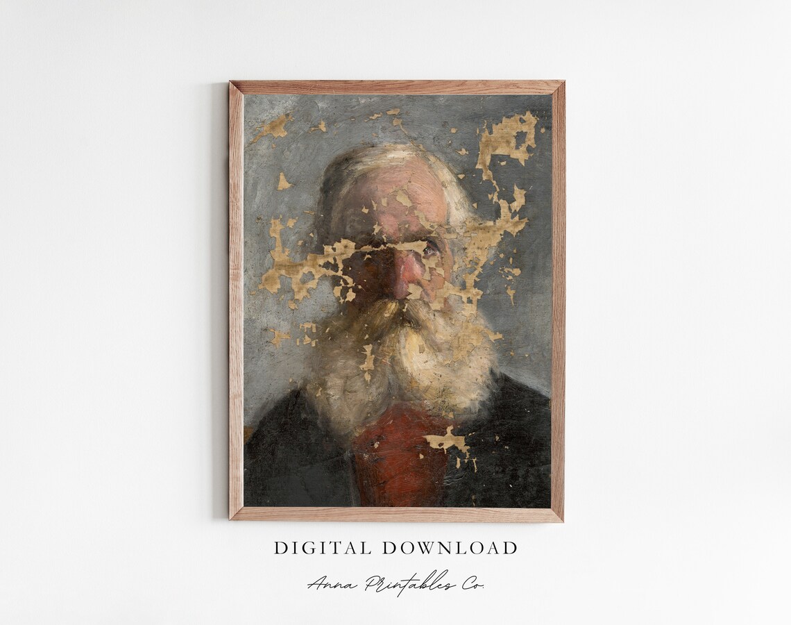 Weathered Sea Captain Portrait, Vintage Wall Art Print