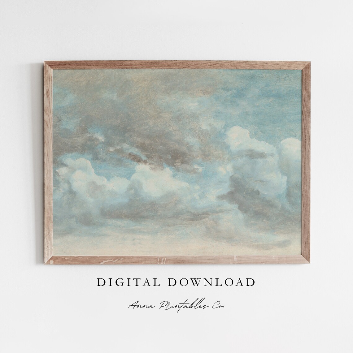 Cloud Study IV, Light Academia Sky Painting