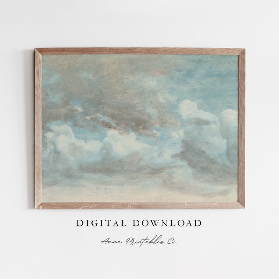 Cloud Study IV, Light Academia Sky Painting