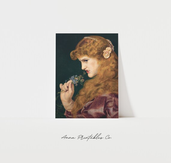Rossetti Love's Shadow Red Haired Woman Flowers Pre Raphaelite Poster
