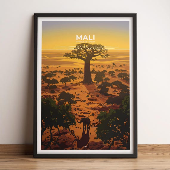 Mali Poster Mali Travel Poster Mali Art Print Mali Poster Mali In West Africa Customizable Gift