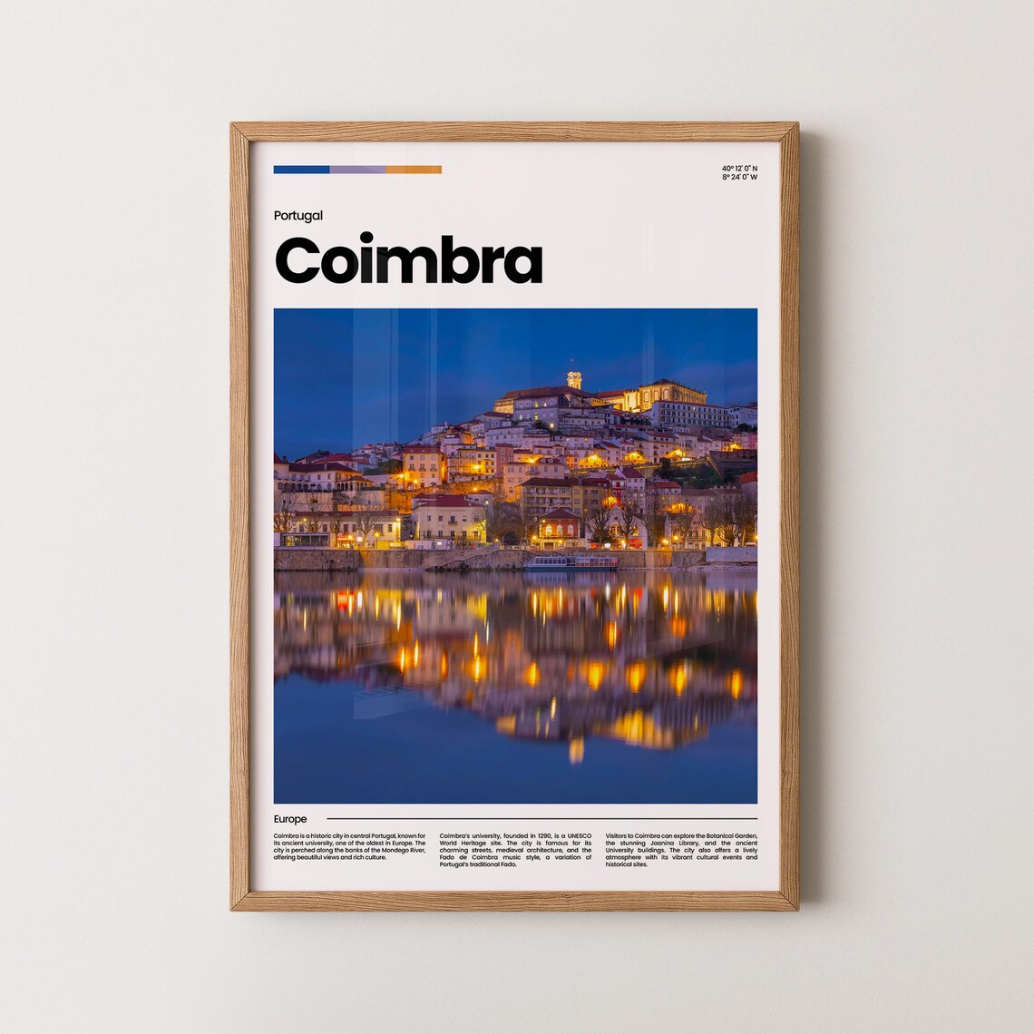 Coimbra Poster Coimbra Print Coimbra Photo Coimbra Art Portugal Poster Portugal Print Travel Poster Gift