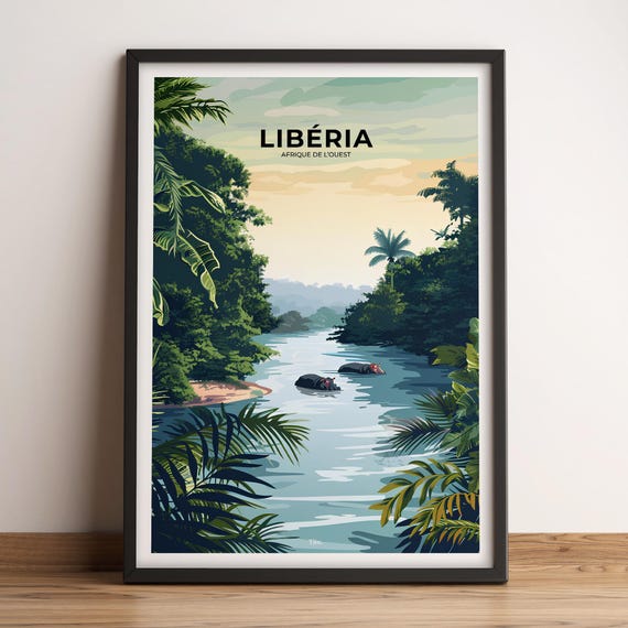 Liberia Poster Liberia Travel Poster Liberia Art Print Liberia Poster Liberia In West Africa Travel Gift
