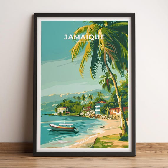Jamaica Poster Jamaica Travel Poster Jamaica Art Print Jamaica Poster Jamaica In The Caribbean Travel Gift