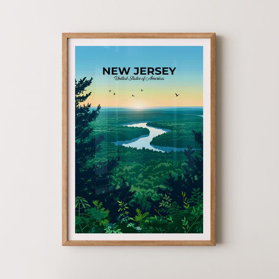 New Jersey Poster New Jersey Travel Poster New Jersey Art Print New Jersey Wall Art Usa Poster Gift For Travelers
