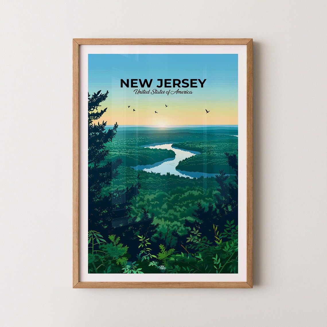 New Jersey Poster New Jersey Travel Poster New Jersey Art Print New Jersey Wall Art Usa Poster Gift For Travelers