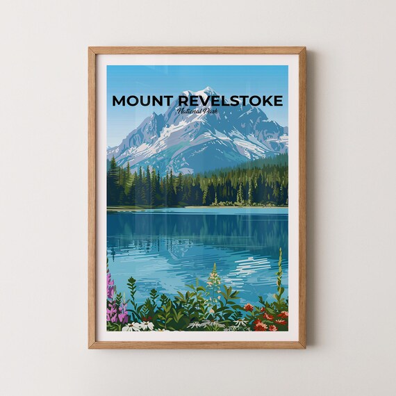 Mount Revelstoke National Park Summer Wildflower Lake Peak View Poster