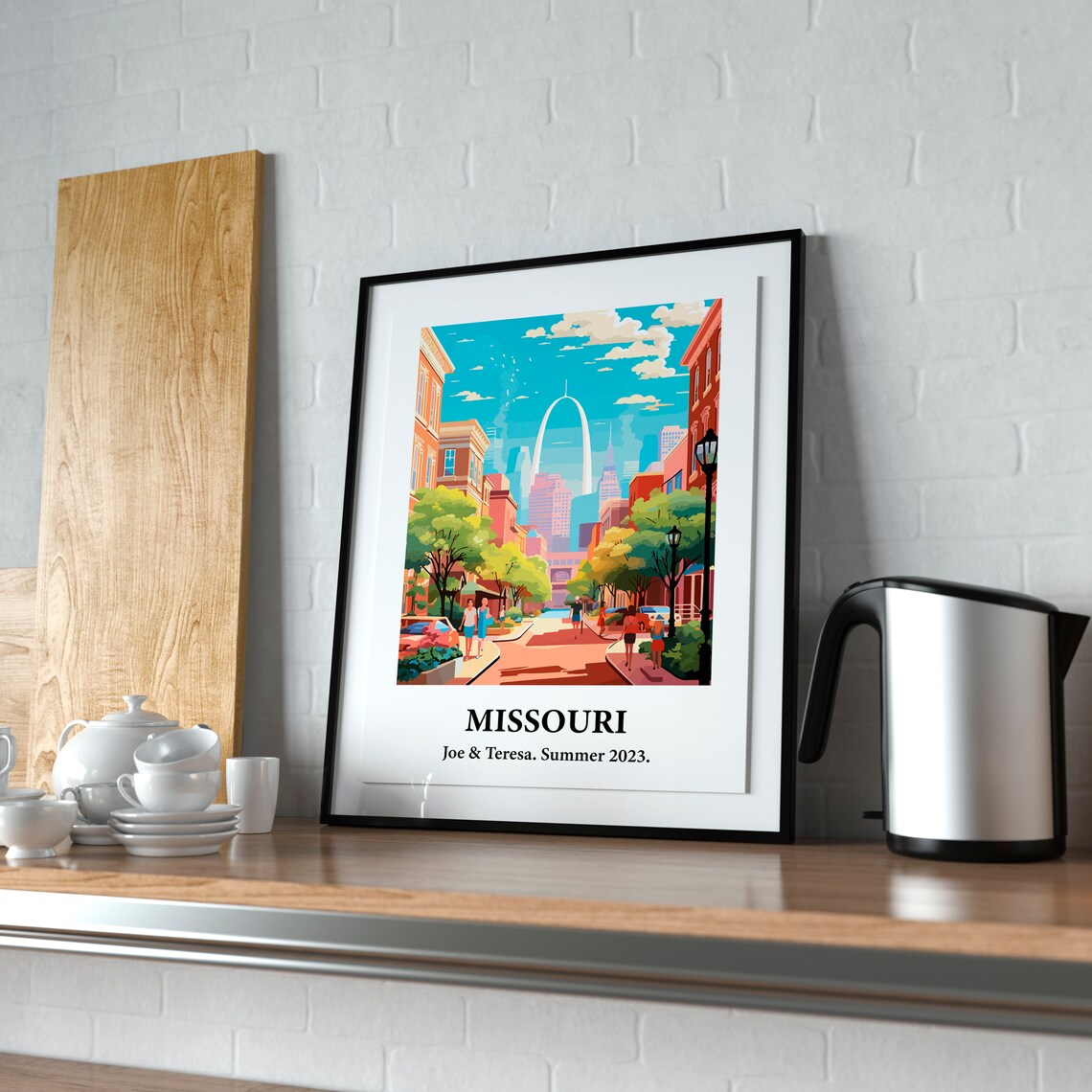 Missouri Gateway Arch City Street Vintage Style Travel Art Poster - Image 2