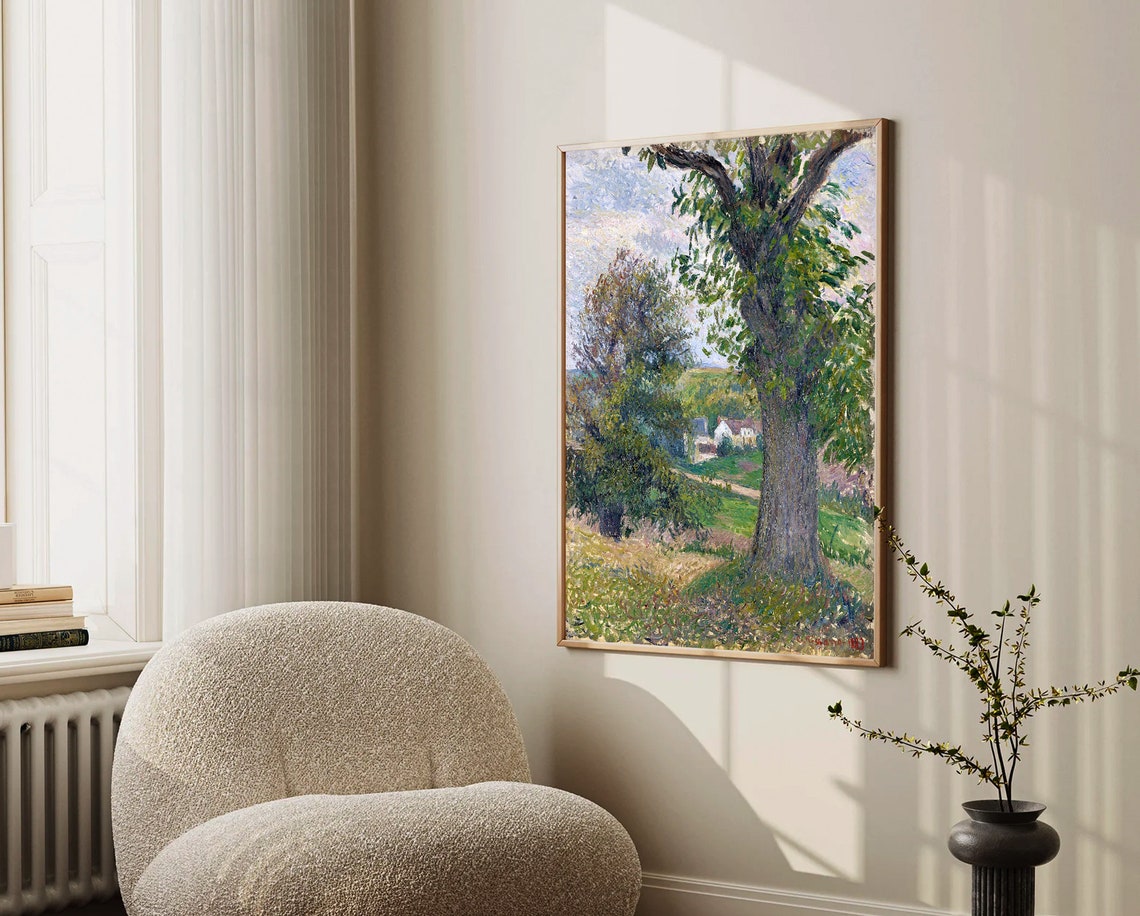 Chestnut Tree Village Path Impressionist Landscape Painting Poster - Image 4