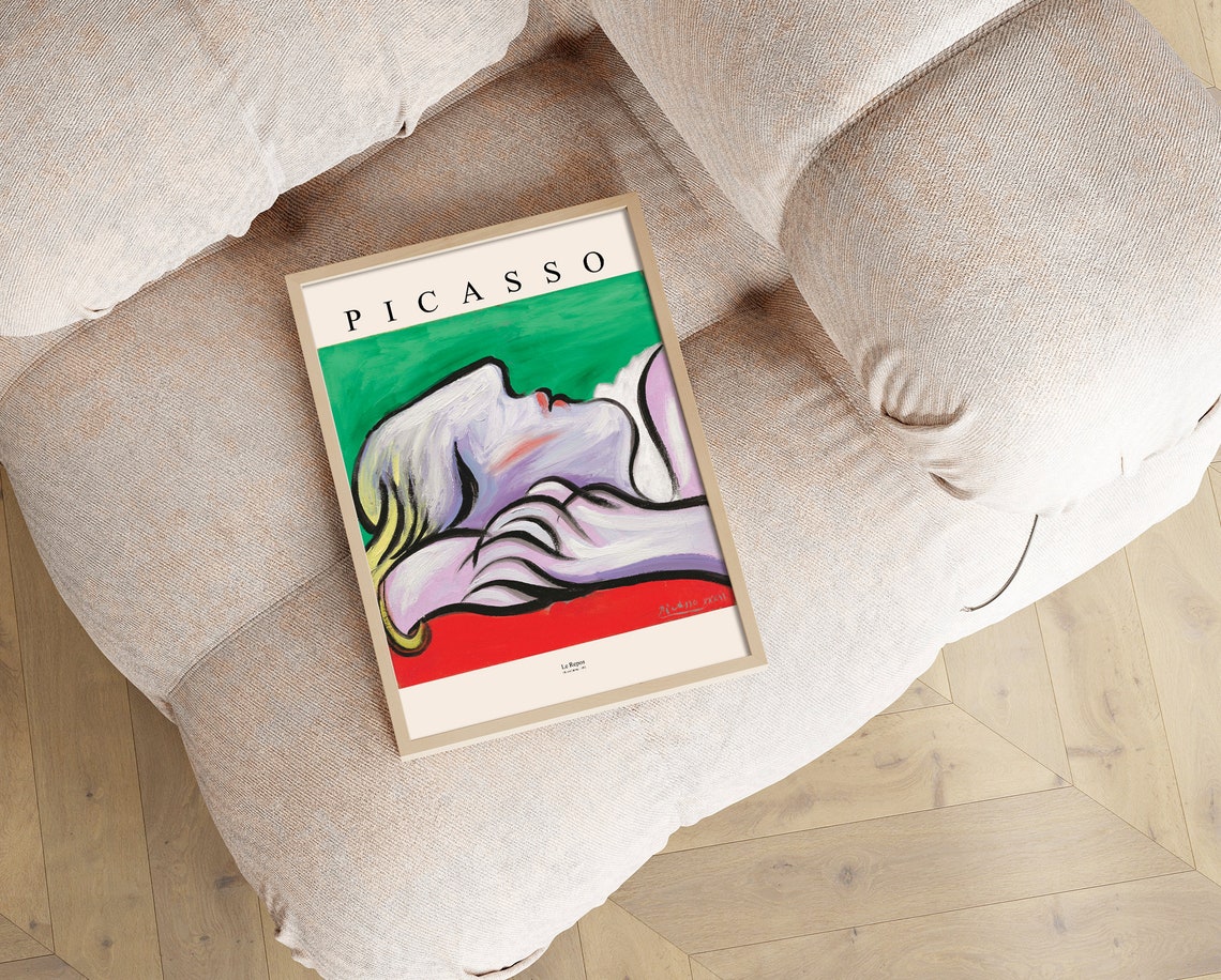 Picasso Le Repos Sleeping Woman Bold Color Portrait Art Poster - Image 3