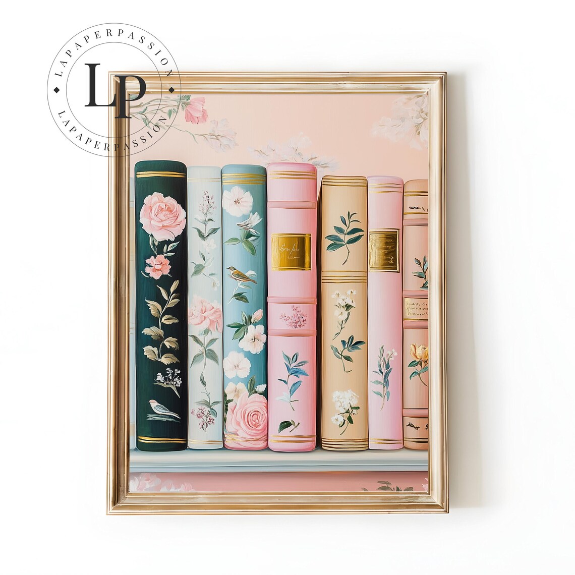 Pastel Stack Of Books, Reading Nook Art Print