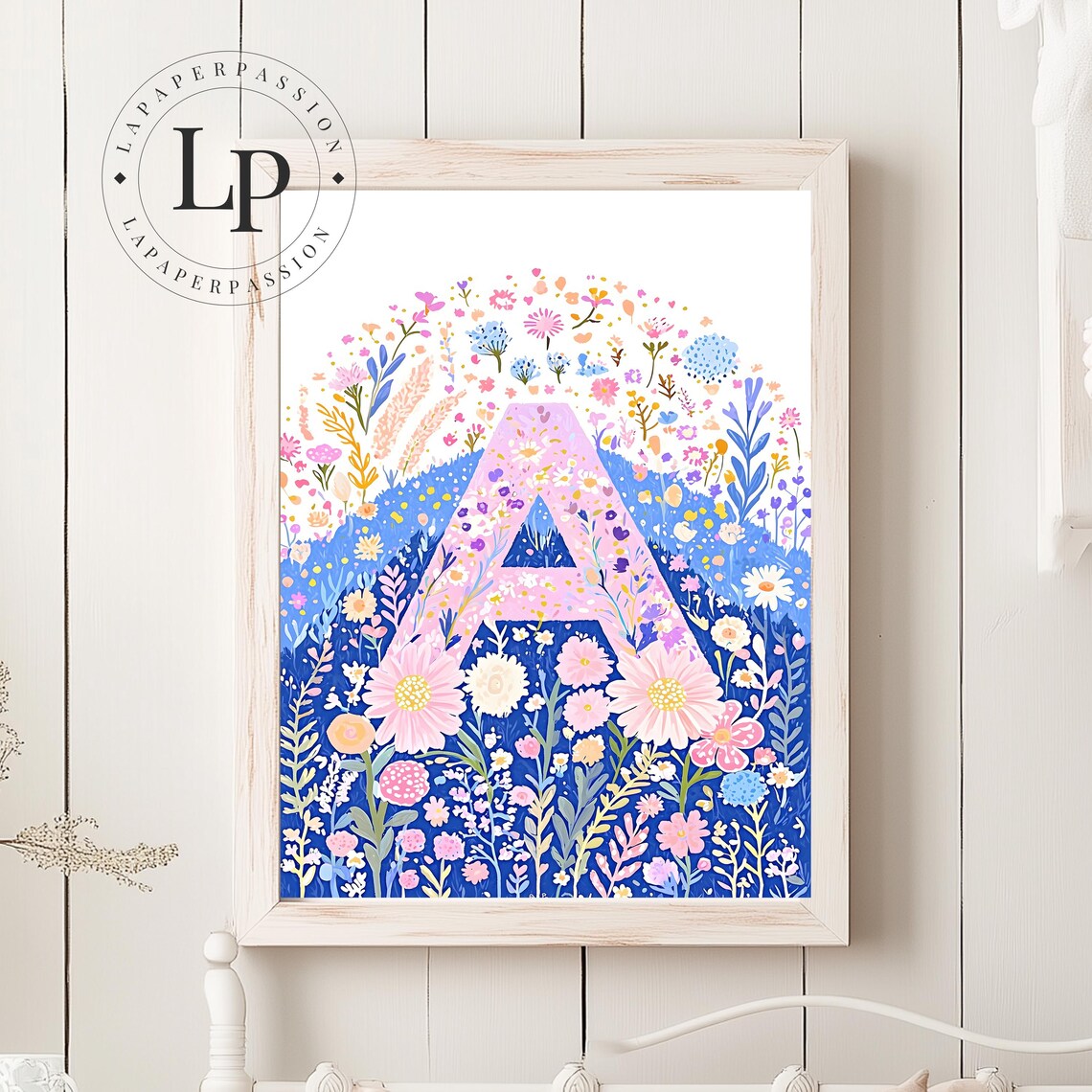 A Initial Floral Bloomcore Watercolor Art Print - Image 5