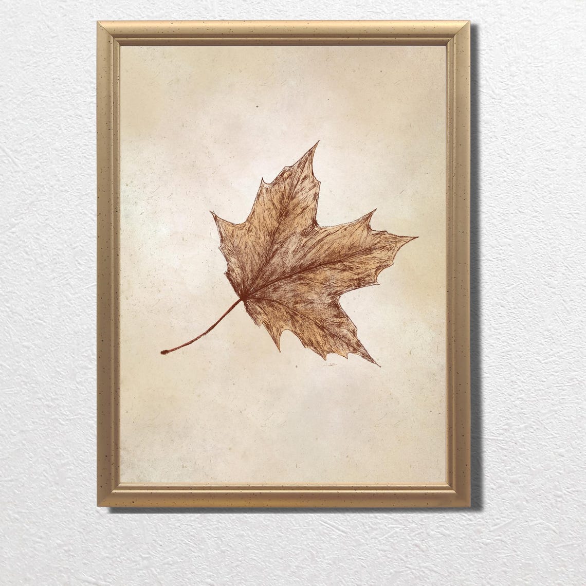 Vintage Brown Maple Leaf Botanical Autumn Fall Decor Art Print - Image 3