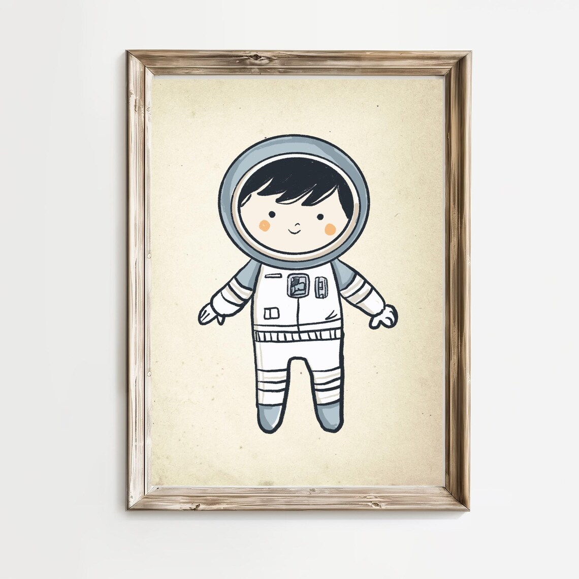 Nursery Astronaut Vintage Outer Space Wall Art