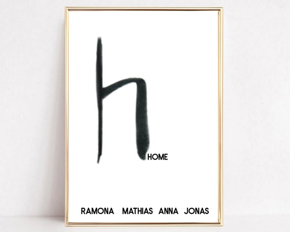 Personalized Initial Home Family Names Modern Minimalist Poster