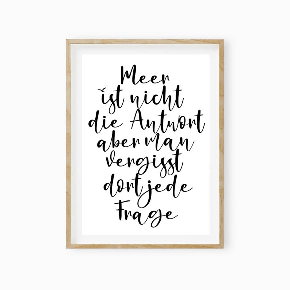 Meer Ist Nicht Die Antwort German Sea Quote Script Typography Poster