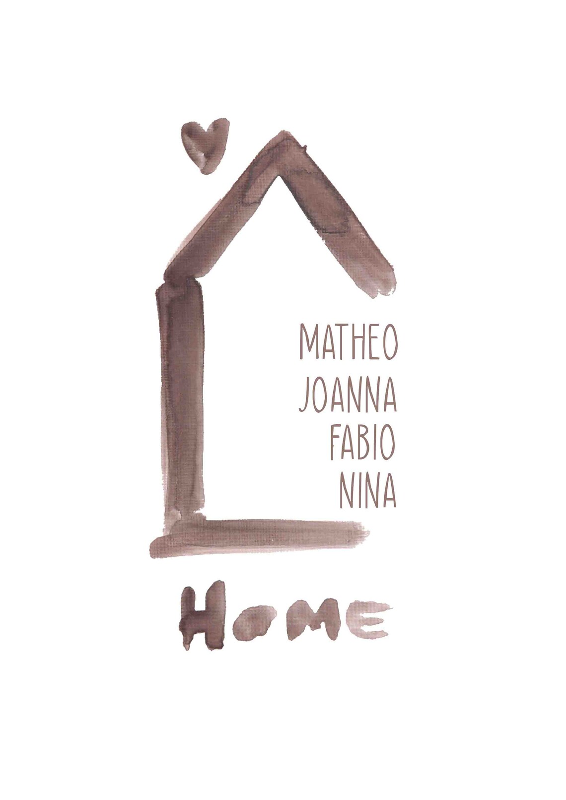 Personalized Family Home Watercolor House Names Decor Poster