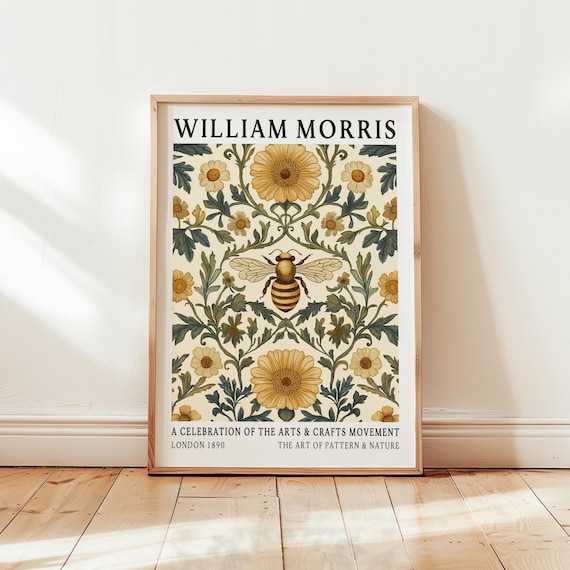 William Morris Bee Botanical Art Print