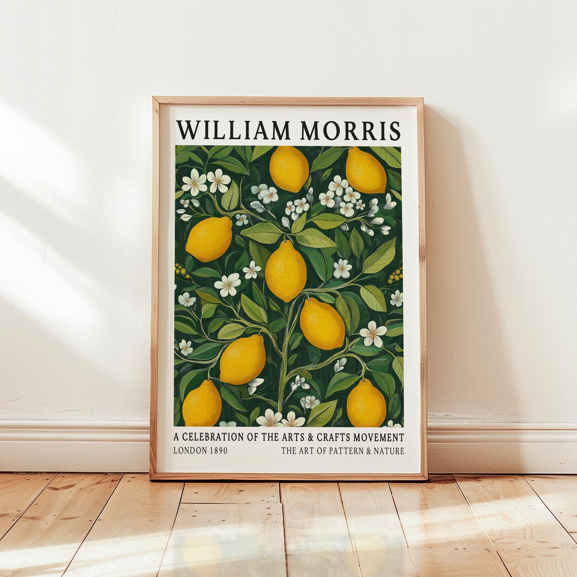 William Morris Lemon Print Vintage Botanical Kitchen Art