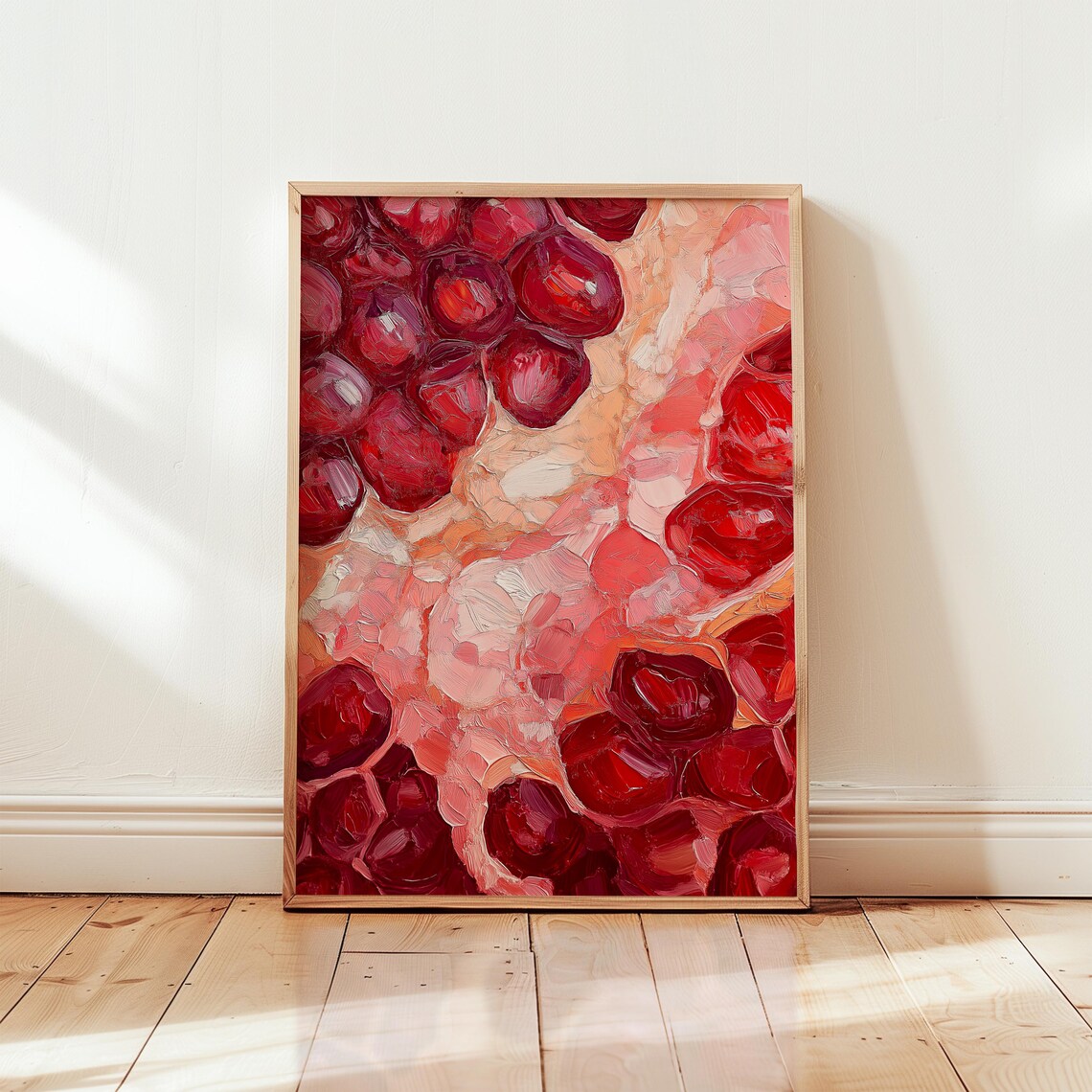 Pomegranate Art Print, Okeeffe Inspired Kitchen Decor