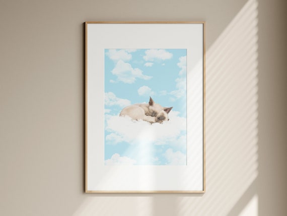 Sleeping Kitten Print Nursery Wall Art
