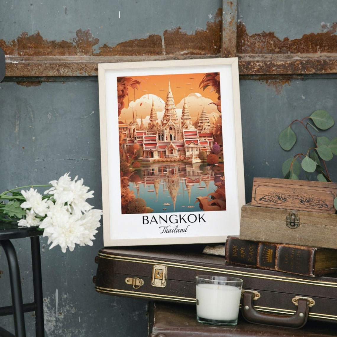 Bangkok Travel Poster Travel Poster Wall Art Bangkok Art Bangkok Wall Decor Thailand Art Bangkok Poster Print Bangkok Travel Print - Image 3